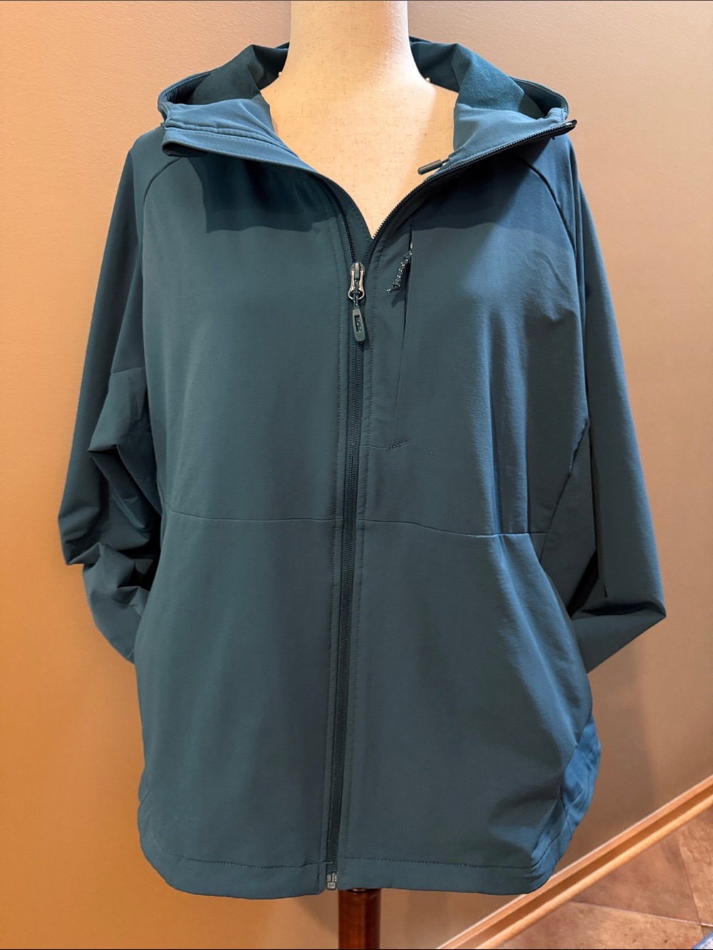 Kirkland Signature Hooded Zip Jacket in Teal Blue-Green